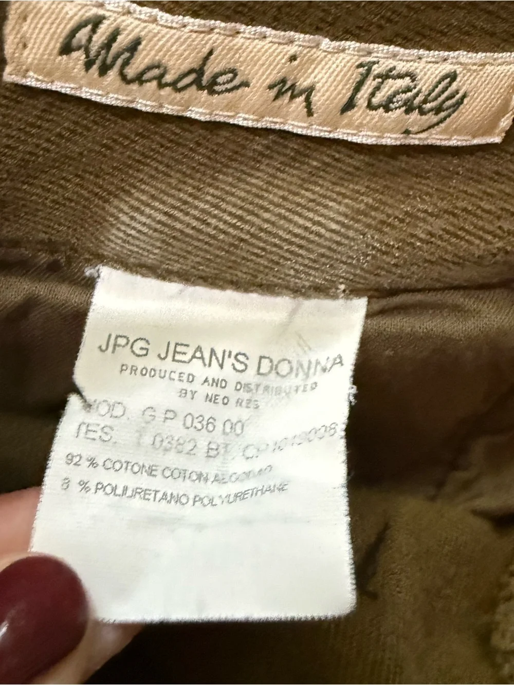 vintage 1990s JPG Jean's label by designer Jean Paul Gaultier olive green pants
